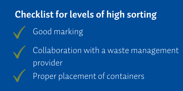 Checklist for levels of high sorting